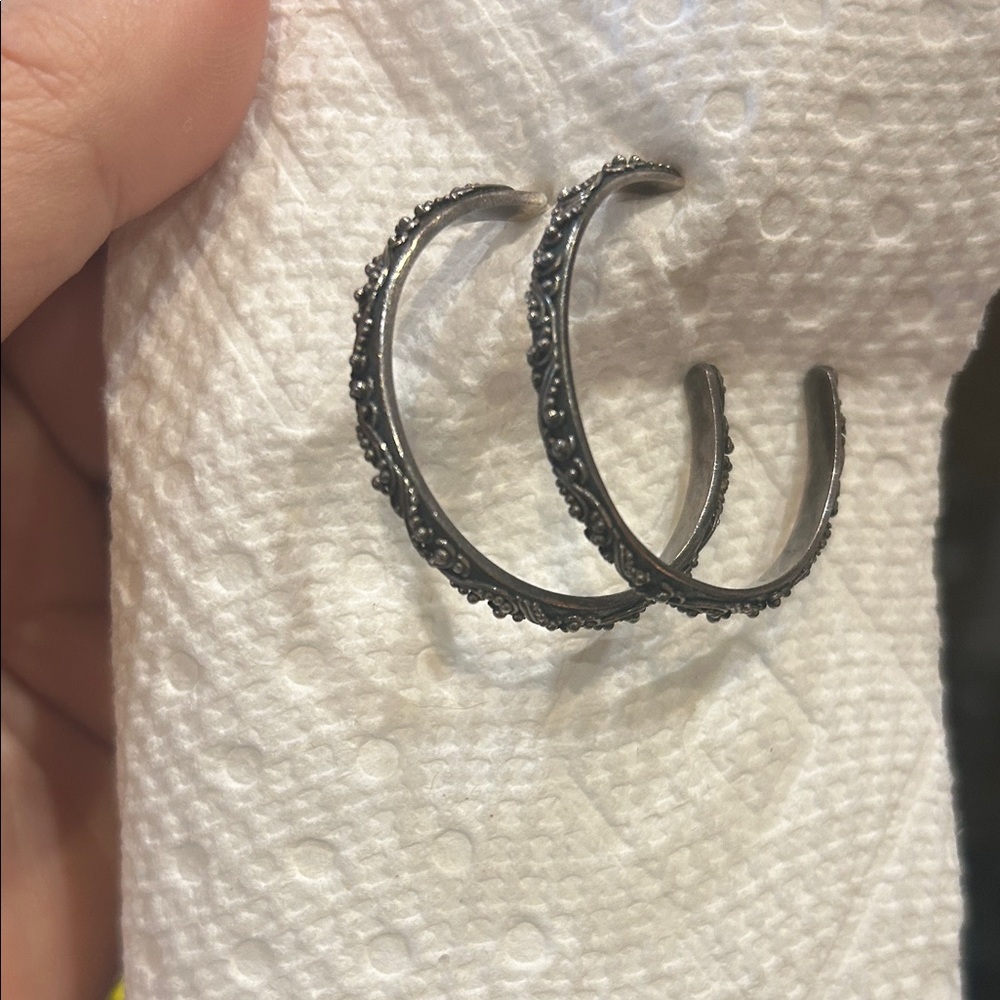 Lois Hill Silver Hoop Earrings